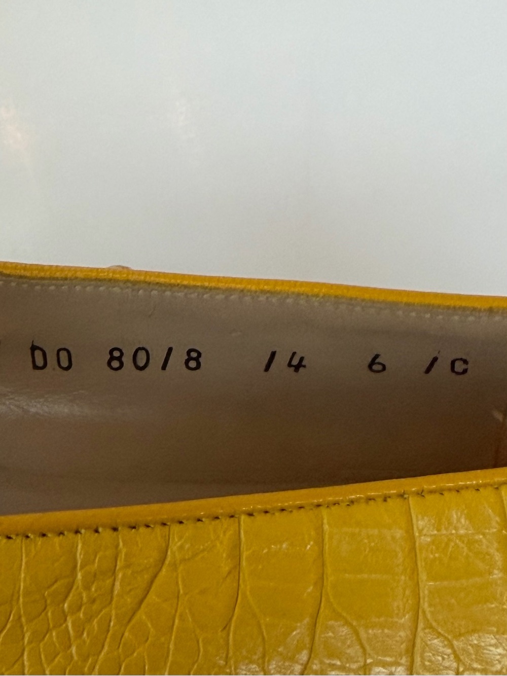 Salvatore Ferragamo Yellow Croc-Embossed Leather Loafers, 6 - Picture 6 of 11